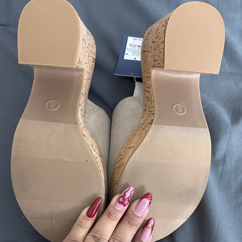Universal Thread Cream Platform Mules - Picture 2 of 4